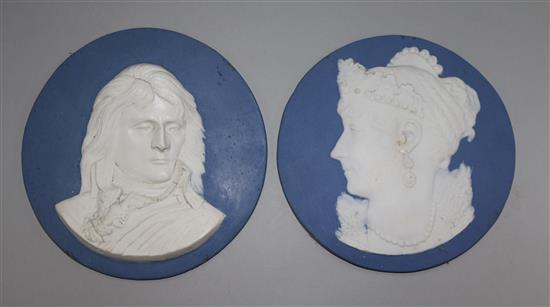 A pair of jasper plaques of Napoleon and Empress